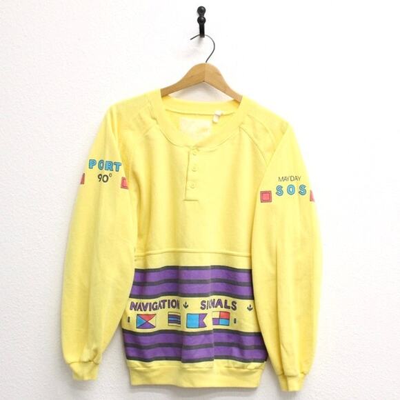 Vintage Other - Vintage Nautical Sailing Navigation Signals Sweatshirt Medium